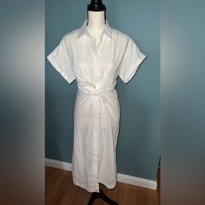 White Petal and Pup button up dress